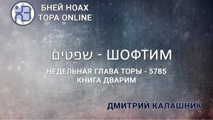 "Шофтим" 5785/2025. Недельные главы Торы - Парашат а-шавуа | Дмитрий Калашник