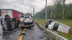 Момент взрыва цистерны с углекислотой в ДТП на трассе М-12