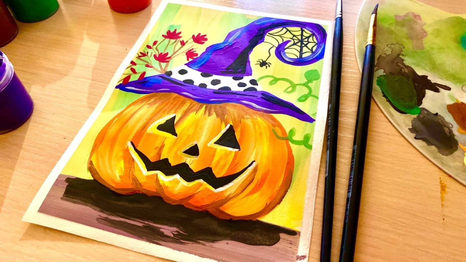 Как нарисовать тыкву на Хэллоуин урок рисования - рисуем вместе смотреть онлайн