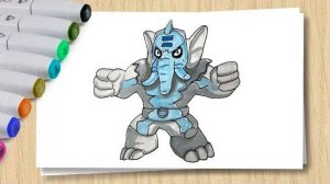 Рисуем Смэшадона Гуджитсу _ Рисуем фигурку слона _ How to draw GooJitZu