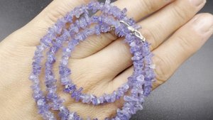 Колье с танзанитом Бусины фриформ Размер от 3до 7 мм Длина 45-46 см ТАН034