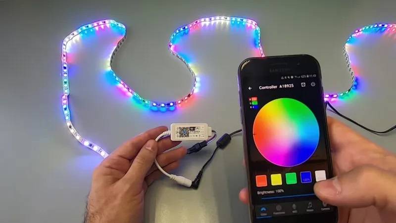 Управляемая адресная светодиодная лента. Бегущий огонь. Как подключить контроллер. Address LED Strip