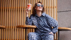 Шелковый костюм Снежный Леопард