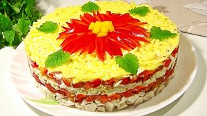 Салат "АСТРА" с помидорами и болгарский перцем.