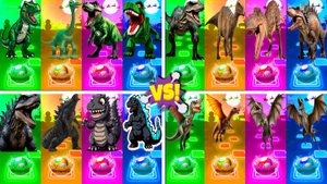 Динозавры МЕГАМИКС 41-44 уровни - Мультики про Динозавров | МУЛЬТФИЛЬМЫ ДИНОЗАВРЫ в Tiles Hop