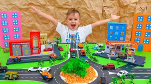 Влад и Ники играют с детскими машинками и строят Matchbox City! Веселое видео для детей!