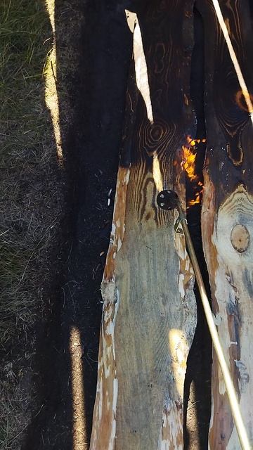 Необыкновенной красоты получается дерево после обработки открытым огнём. смотреть онлайн