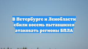 В Петербурге и Ленобласти сбили восемь пытавшихся атаковать регионы БПЛА
