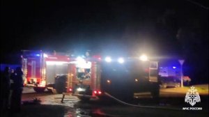 Пожар на турбазе в селе Усть-Муны Майминского района