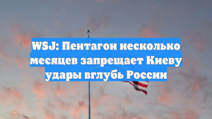 WSJ: Пентагон несколько месяцев запрещает Киеву удары вглубь России