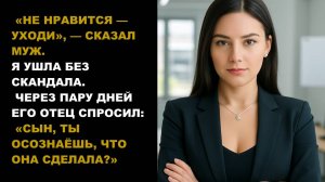 "Тогда убирайся!" заявил муж. Я собралась и ушла. Спустя время его отец примчался в ярости...