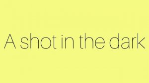 Выстрел в темноту?!?!