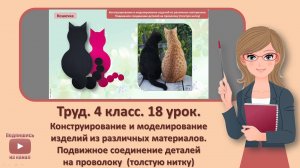 4 кл. Труд. 18 урок. Конструирование и моделирование изделий из различных материалов. Подвижное соед