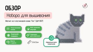 Набор для вышивки крестом для начинающих маленький «Кот». Мини сюжет для новичков купить недорого