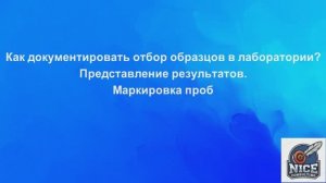 Как документировать отбор образцов в лаборатории? Представление результатов. Маркировка проб