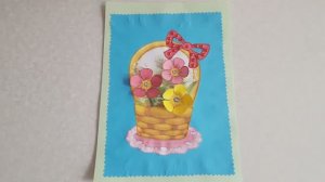 Корзина с цветами! Аппликация из цветной бумаги к 1 Сентября! Праздник Учителю! День знаний!