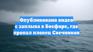 Опубликовано видео с заплыва в Босфоре, где пропал пловец Свечников