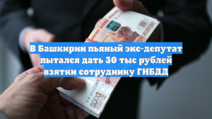В Башкирии пьяный экс-депутат пытался дать 30 тыс рублей взятки сотруднику ГИБДД