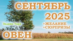 ОВЕН | ТАРО прогноз на СЕНТЯБРЬ 2025 года | Желание | Сюрпризы | Расклад таро