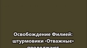 Освобождение н.п. Филия: штурмовики «Отважных» продолжают продвижение в Днепропетровской области