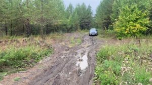 Субару на шоссейной резине по грязи