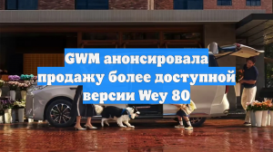 GWM анонсировала продажу более доступной версии Wey 80
