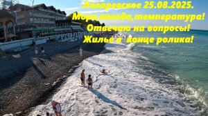 Погода в Лазаревском 25.08.2025. Шторм ослаб! Купаются! Отвечаю на вопросы! Жильё в конце ролика!