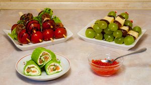 Фуршетные закуски три варианта и Хлебный квас