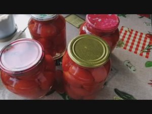 Заготовка на зиму. Маринованные помидоры без специй  Архивное видео.