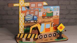 Деревянный 3D - конструктор с красками по номерам "Стройка" | СМЫСЛ в том, чтобы творить!