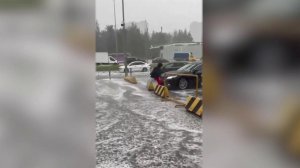 В последнюю неделю лета Санкт-Петербург засыпало градом и мокрым снегом