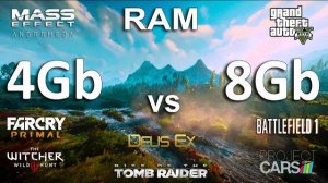 4Gb vs 8Gb RAM Test in 8 Games