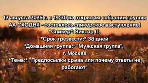 Предпосылки срыва или почему ответы не работают. Виктор П.
