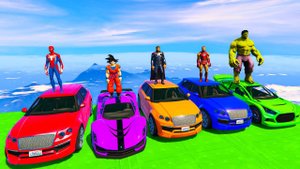 Супергерои на Мега-Рампе Гонка с Человеком-Пауком, Халком и Железным Человеком! Мультики про машинки