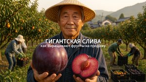 Сбор урожая гигантской сливы: японские сельскохозяйственные технологии