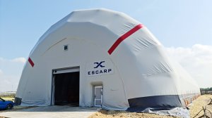 Надувной ангар-склад 20х67.6 м от Тент-Стандарт для производителя эскалаторов ООО "ЭСКАРП"
