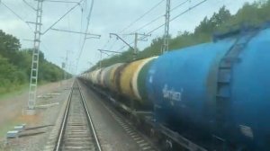 Сызрань - Самара из окна поезда (Кбш. ж.д., РЖД)