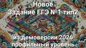 Новое задание ЕГЭ №1 тип2 (из демоверсии 2026 профильный уровень)