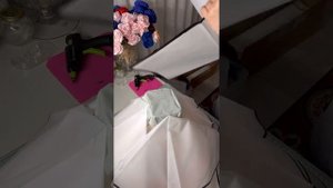 Букет роз из атласных лент