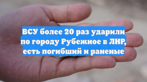 ВСУ более 20 раз ударили по городу Рубежное в ЛНР, есть погибший и раненые