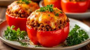 Фаршированный перец (Домашний рецепт в духовке)  Закуска из болгарского перца [Семейные рецепты]