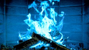 🔥 УЮТНЫЙ КАМИН с синим огнём! Fireplace 4K Ultra HD