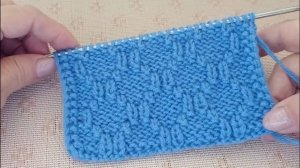 Узор спицами _Ромбы_ поворотными и круговыми рядами. Схемы узора.