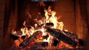 Вечерняя легкая дискотека на фоне костра в камине