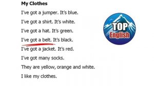 Top English Starter: My Clothes