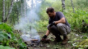 Ночую в Диком Лесу.Готовлю Вкуснейшую Рыбу на Углях у Ручья.
