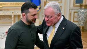 Визит К. Келлога на Украину. Александр Беляев, Олег Шаландин и Елена.