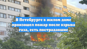 В Петебрурге в жилом доме произошел пожар после взрыва газа, есть пострадавшие