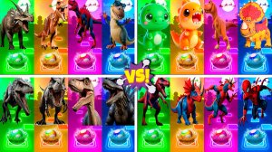 Динозавры МЕГАМИКС 125-128 уровни - Мультики про Динозавров | МУЛЬТФИЛЬМЫ ДИНОЗАВРЫ в Tiles Hop