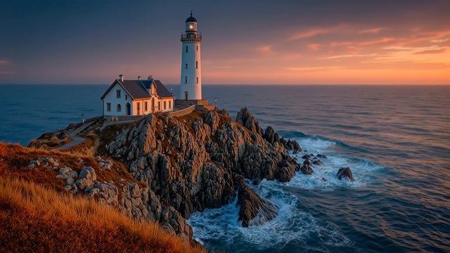Immersive Deep Work Chillout Music ｜ Serene Lighthouse Sunset for Productivity